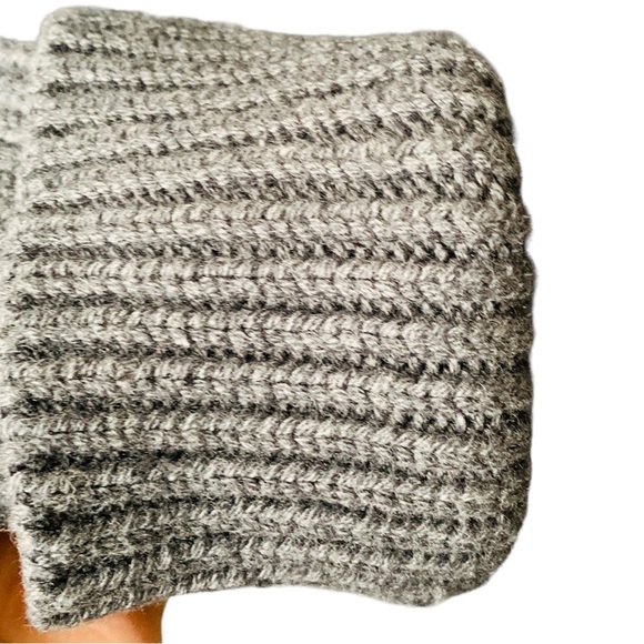 Talbots Front Zip Women’s Cardigan Grey Cream Size XL Cotton Wool With Pockets - Picture 9 of 16